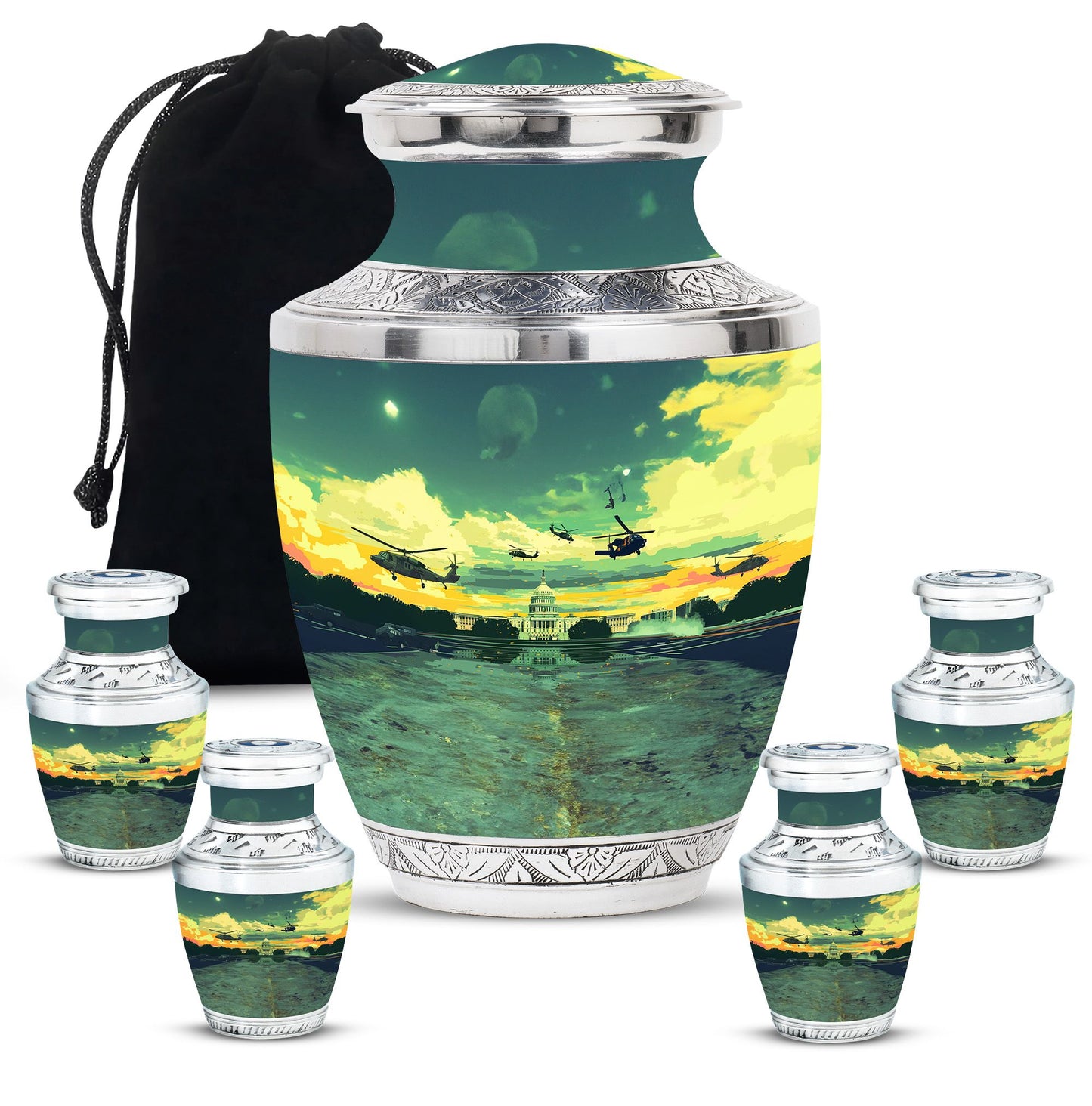 Personalized Military Cremation Urn for Human Ashes - 10-inch, 200 cu in - Yatskia