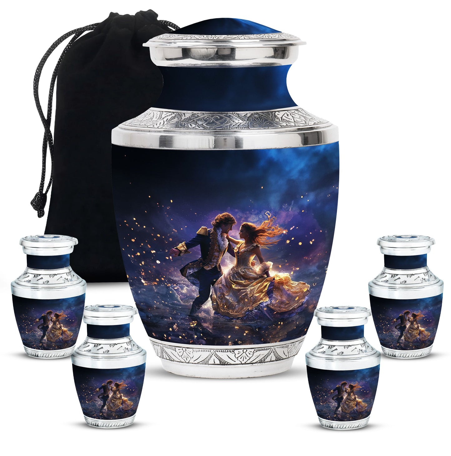 Personalized Couple Cremation Urn for Human Ashes - 10-inch, 200 cu in - Yatskia
