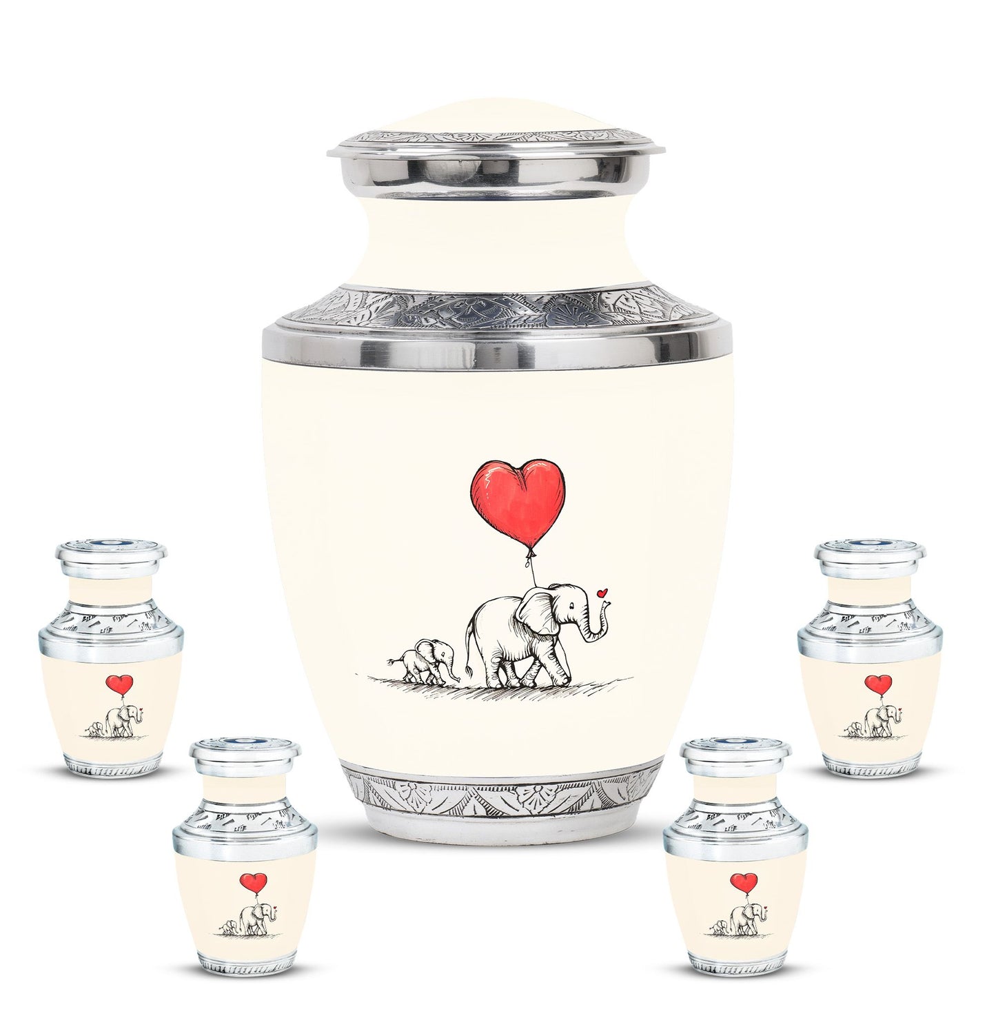 Personalized Elephant Keepsake Urn for Human Ashes - 10-inch, 200 cu in - Yatskia