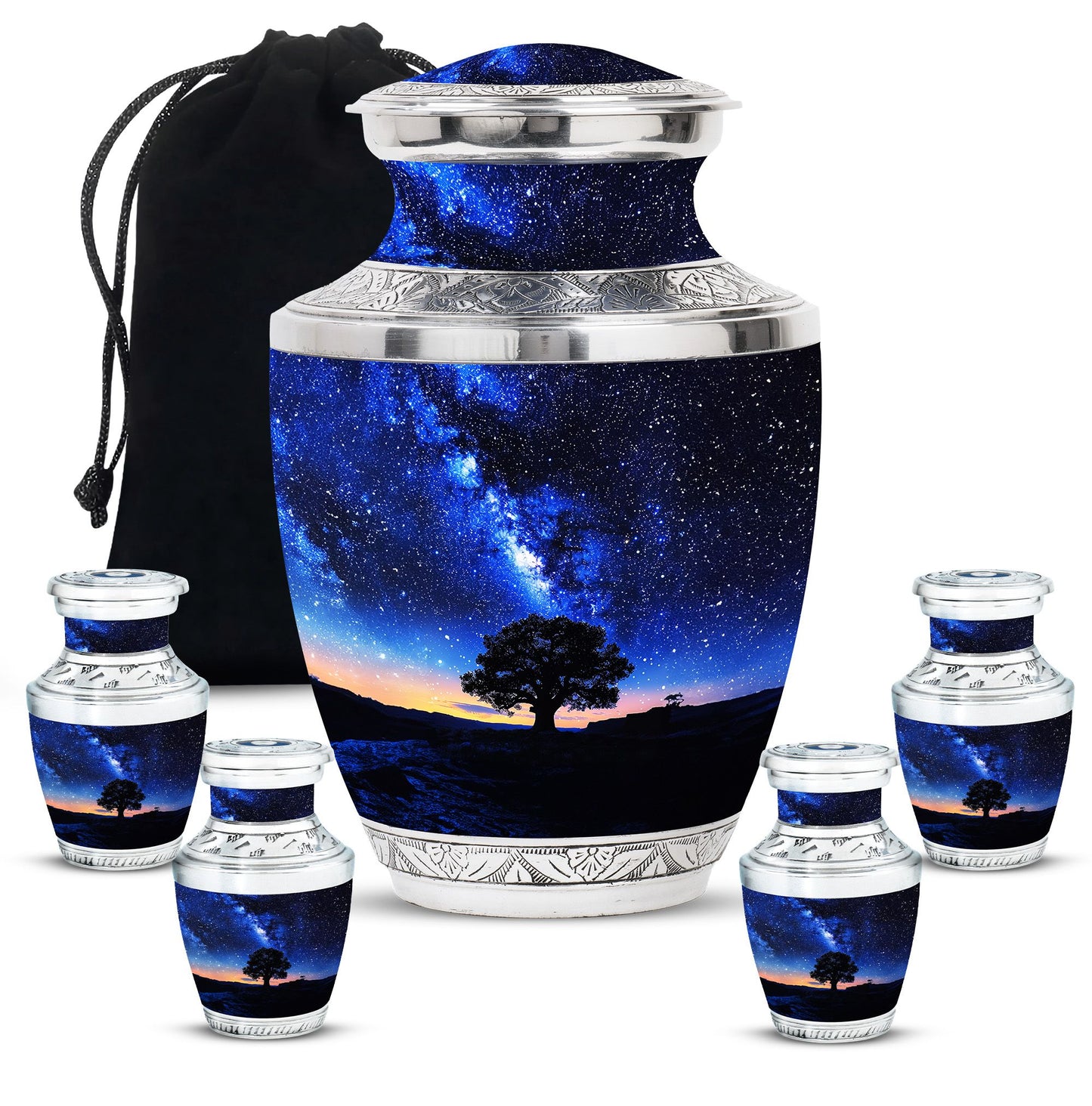 Personalized Galaxy Cremation Urn for Human Ashes - 10-inch, 200 cu in - Yatskia
