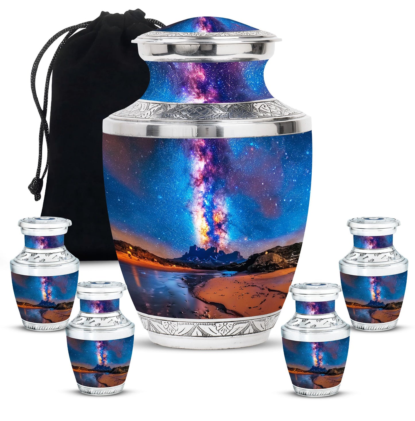 Personalized Galaxy Cremation Urn for Loved One - 10-inch, 200 cu in - Yatskia