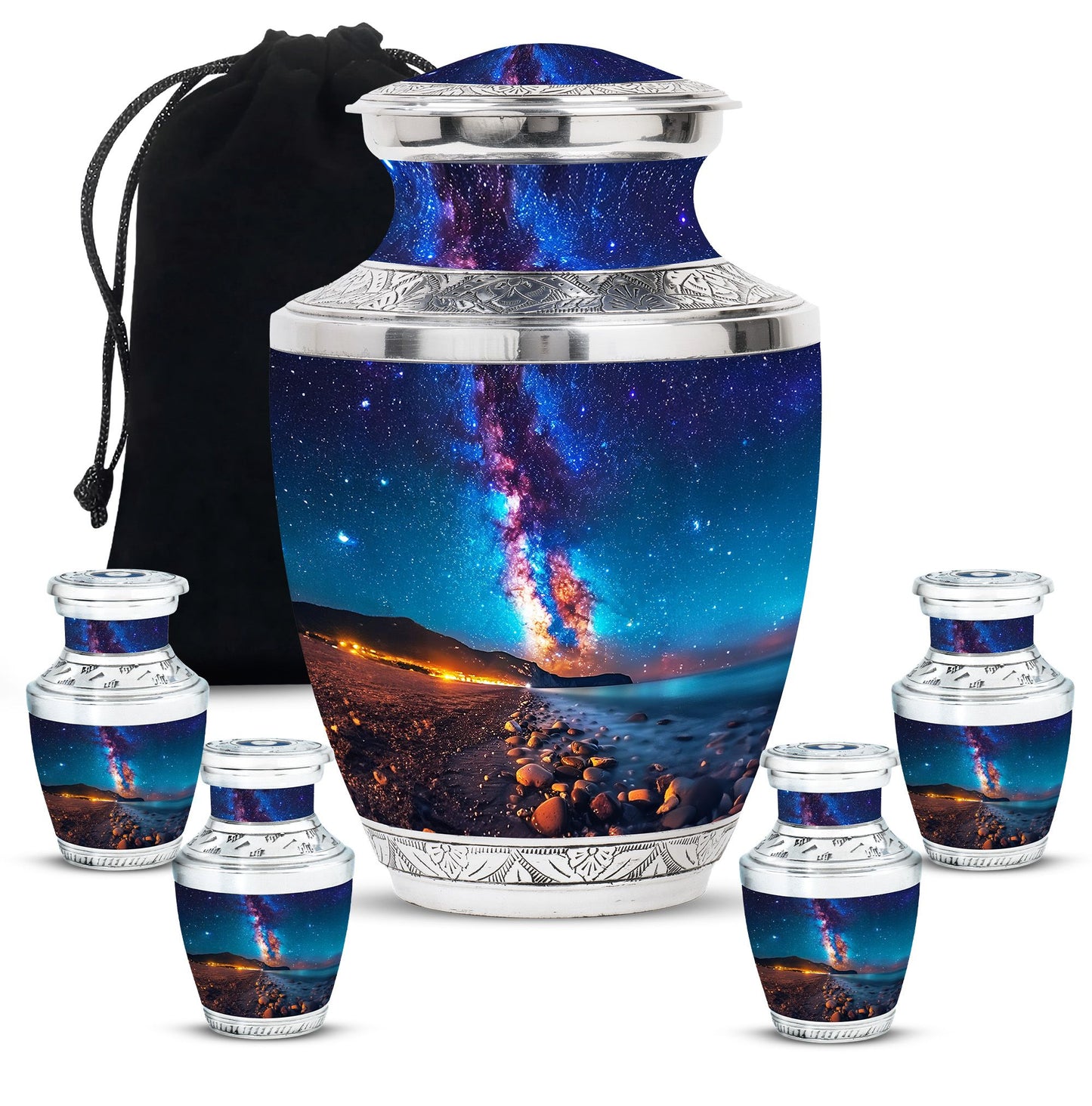 Personalized Galaxy Cremation Urn for Adults - 10-inch, 200 cu in - Yatskia