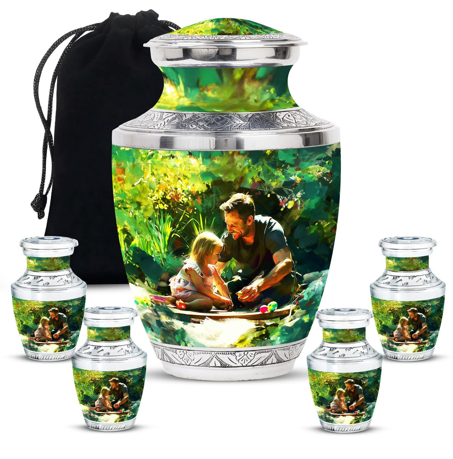 Personalized Father Cremation Urn for Human Ashes - 10-inch, 200 cu in - Yatskia