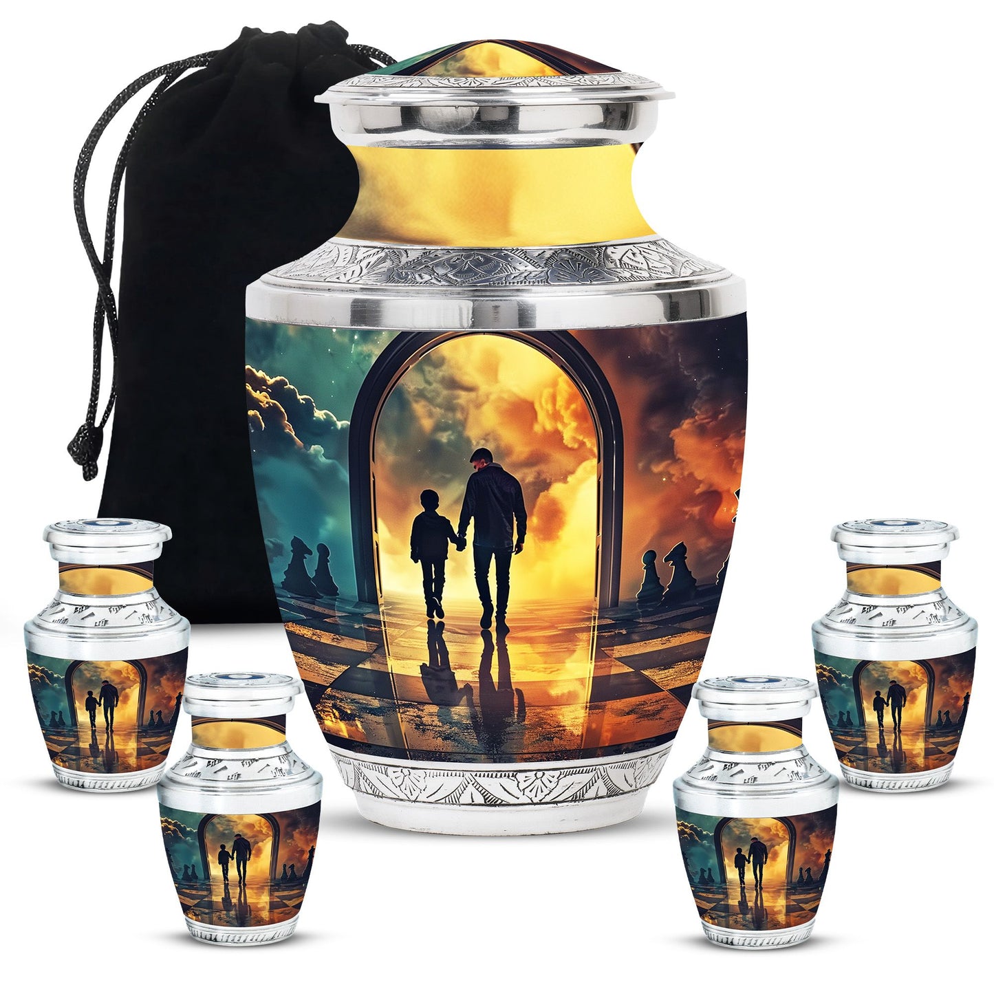 Personalized Father Cremation Urn for Human Ashes - 10-inch, 200 cu in - Yatskia