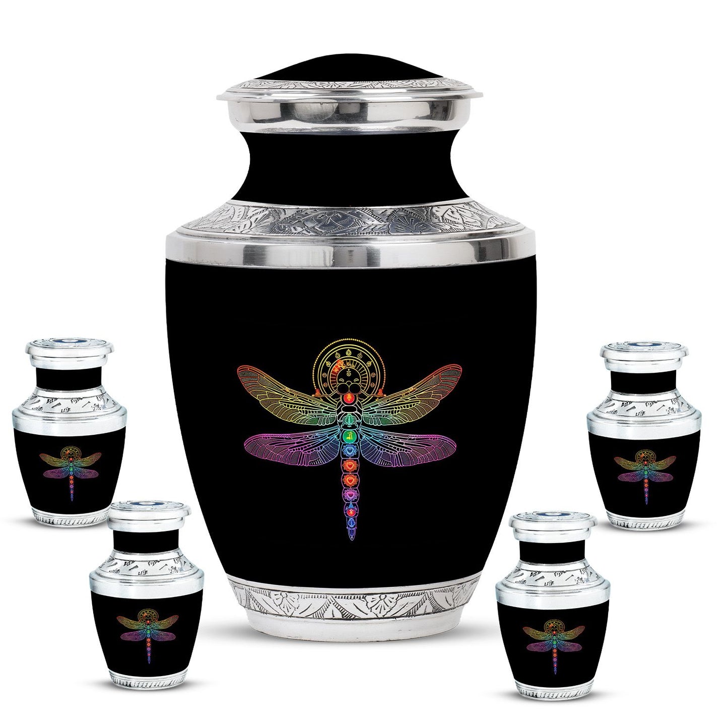 Personalized Dragonfly Memorial Urn for Men - 10-inch, 200 cu in - Yatskia