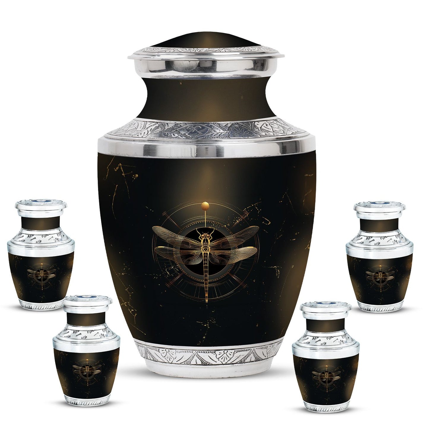 Personalized Dragonfly Cremation Urn for Human Ashes - 10-inch, 200 cu in - Yatskia