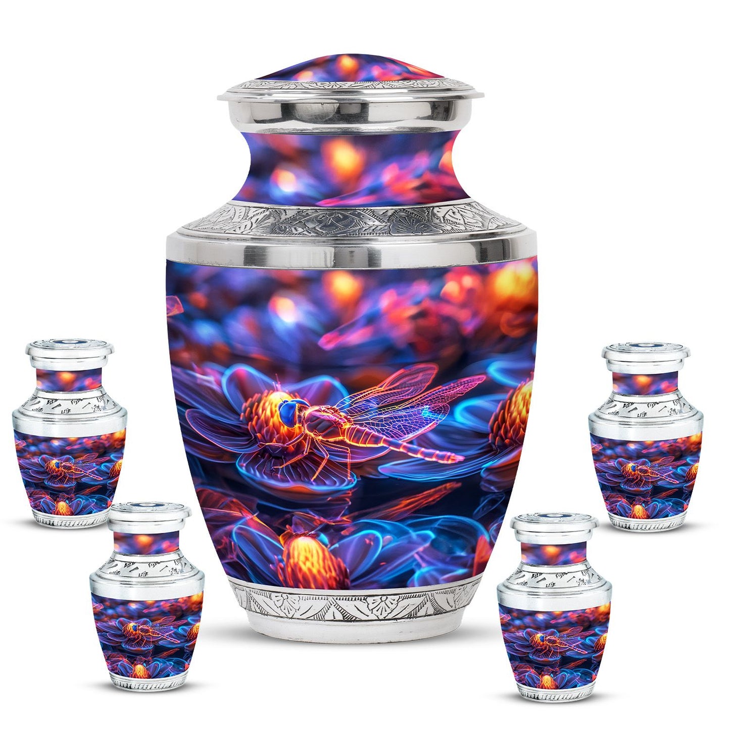 Personalized Dragonfly Memorial Urn for Human Ashes - 10-inch, 200 cu in - Yatskia