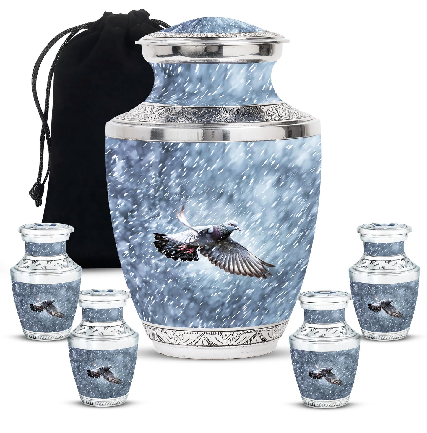 Personalized Dove Cremation Urn for Mom - 10-inch, 200 cu in - Yatskia