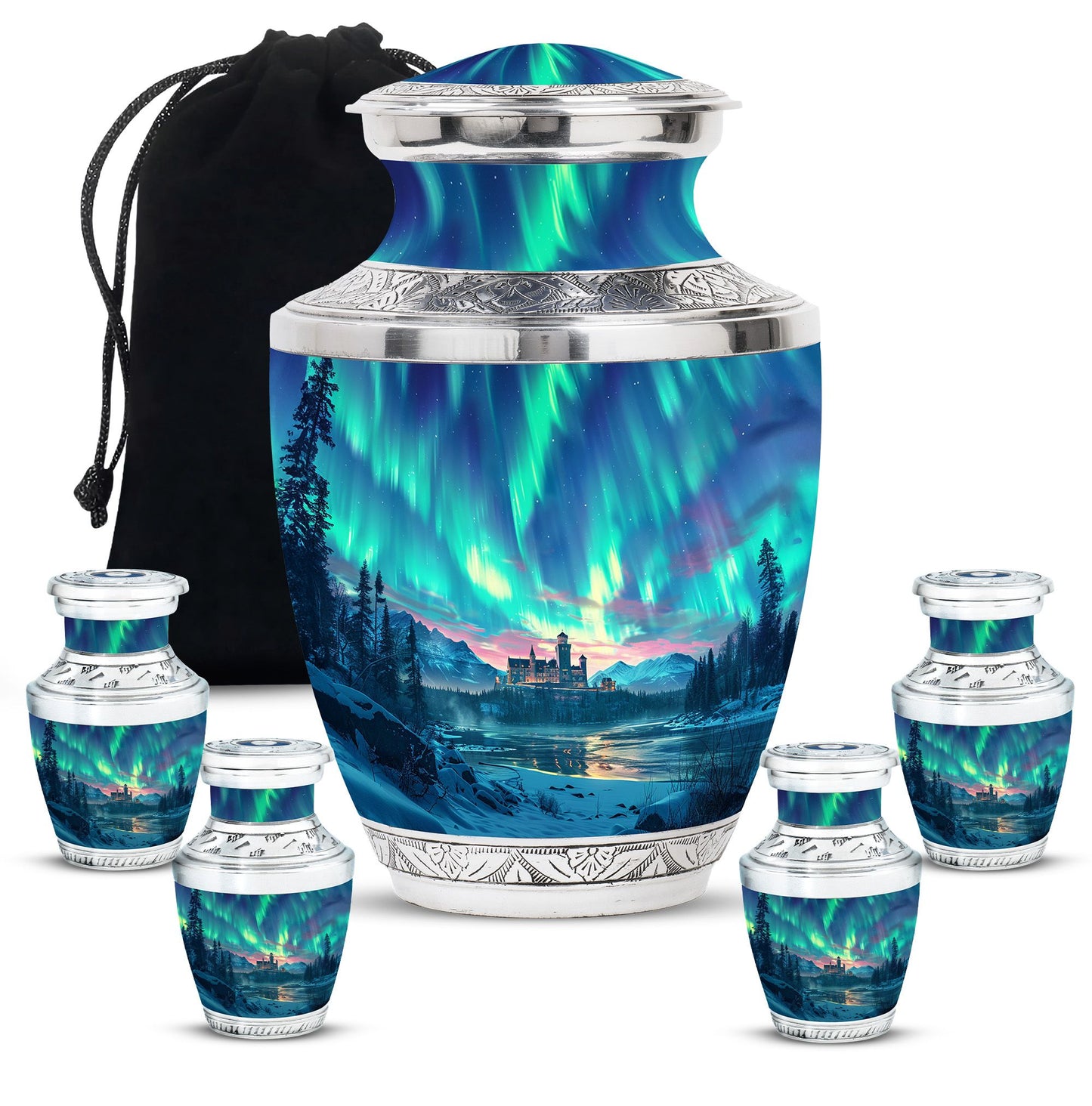 Personalized Galaxy Cremation Urn for Human Ashes - 10-inch, 200 cu in - Yatskia