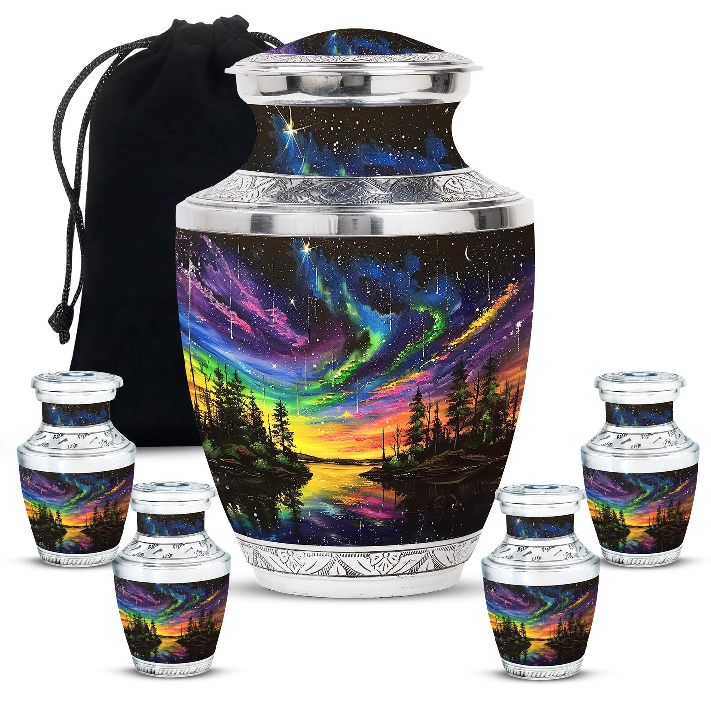 Personalized Galaxy Cremation Urn for Human Ashes - 10-inch, 200 cu in - Yatskia