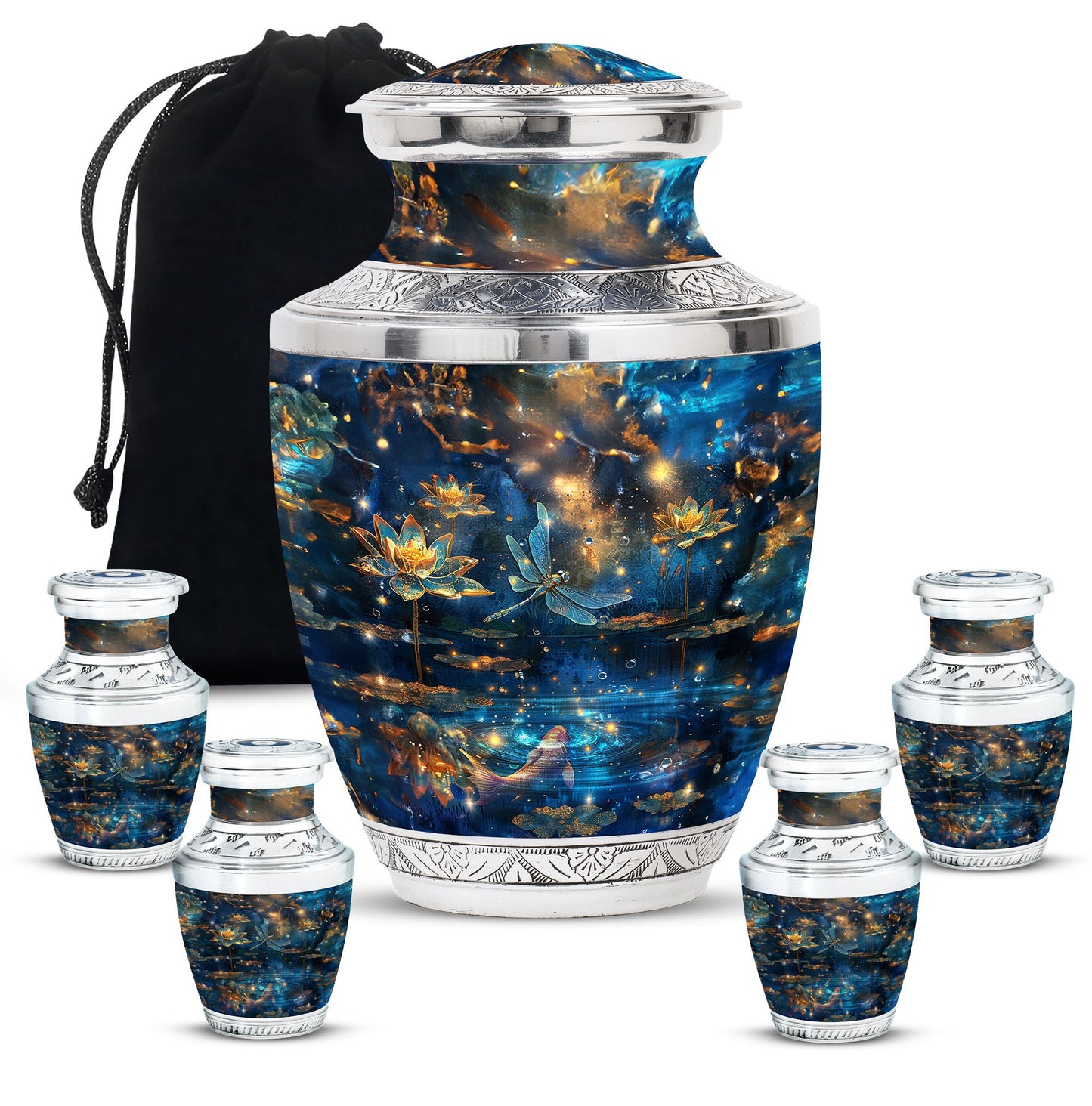 Personalized Dragonfly Cremation Urn for Women - 10-inch, 200 cu in - Yatskia