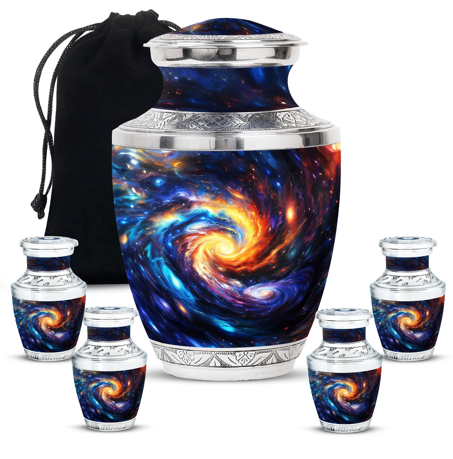 Personalized Galaxy Keepsake Urn for Loved One - 10-inch, 200 cu in - Yatskia