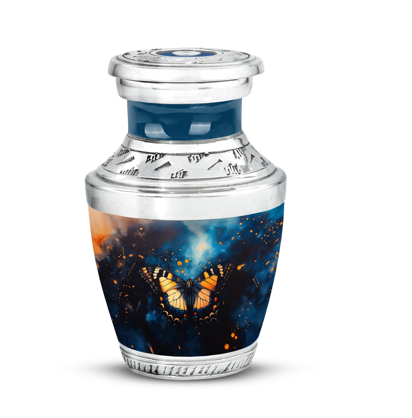 Blue Treasured Butterfly Cremation Urns for Human Ashes - Yatskia