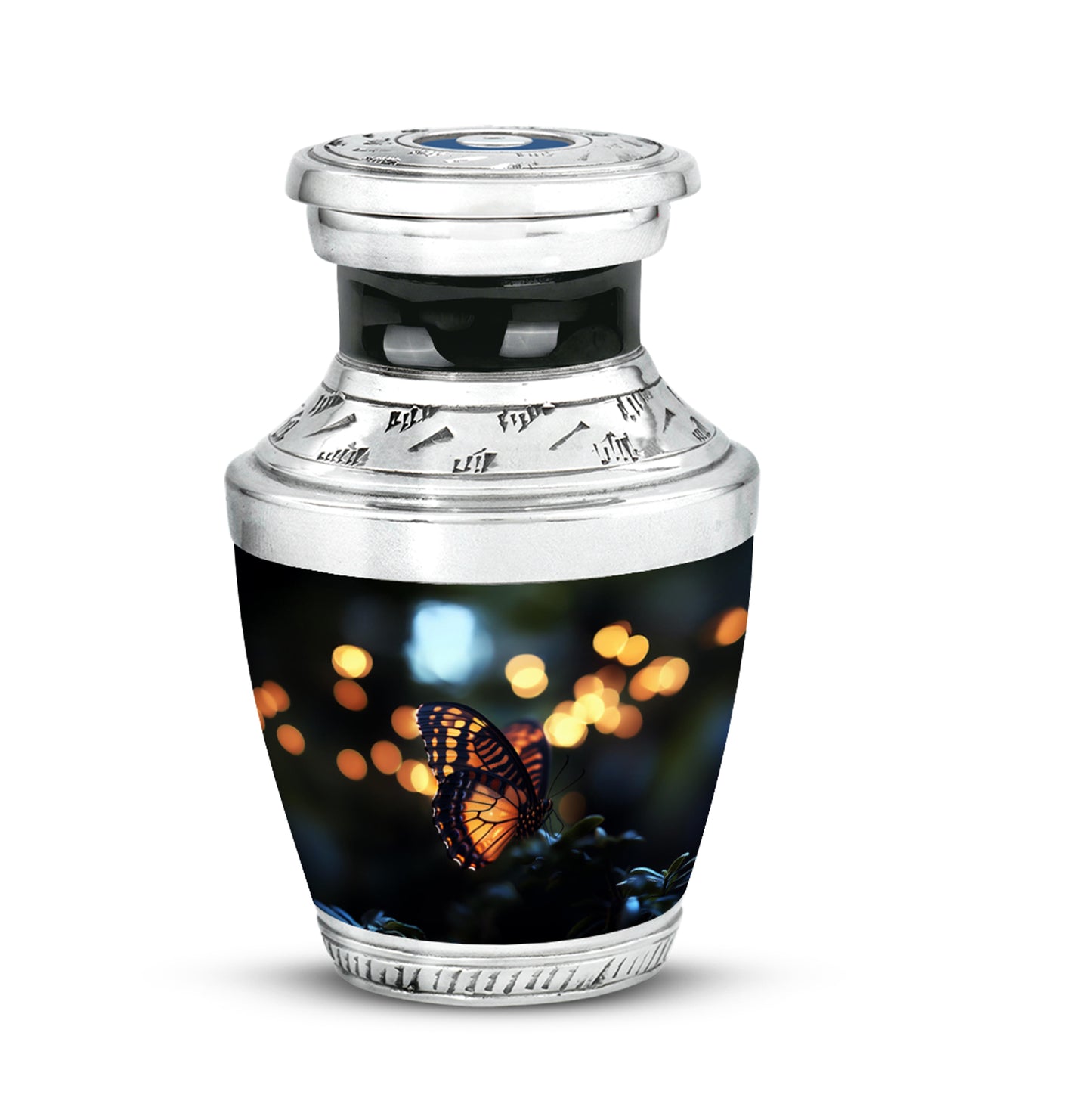 Personalized Eternal Butterfly Cremation Urns - Black 10-inch, 200 cu in - Yatskia