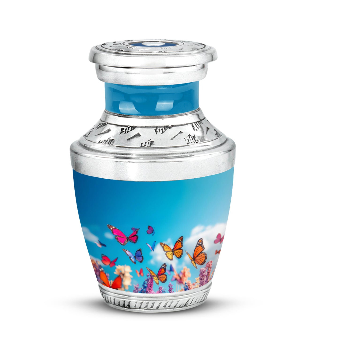 Personalized Butterfly Cremation Urns - Wondrous Blue 10-inch, 200 cu in - Yatskia