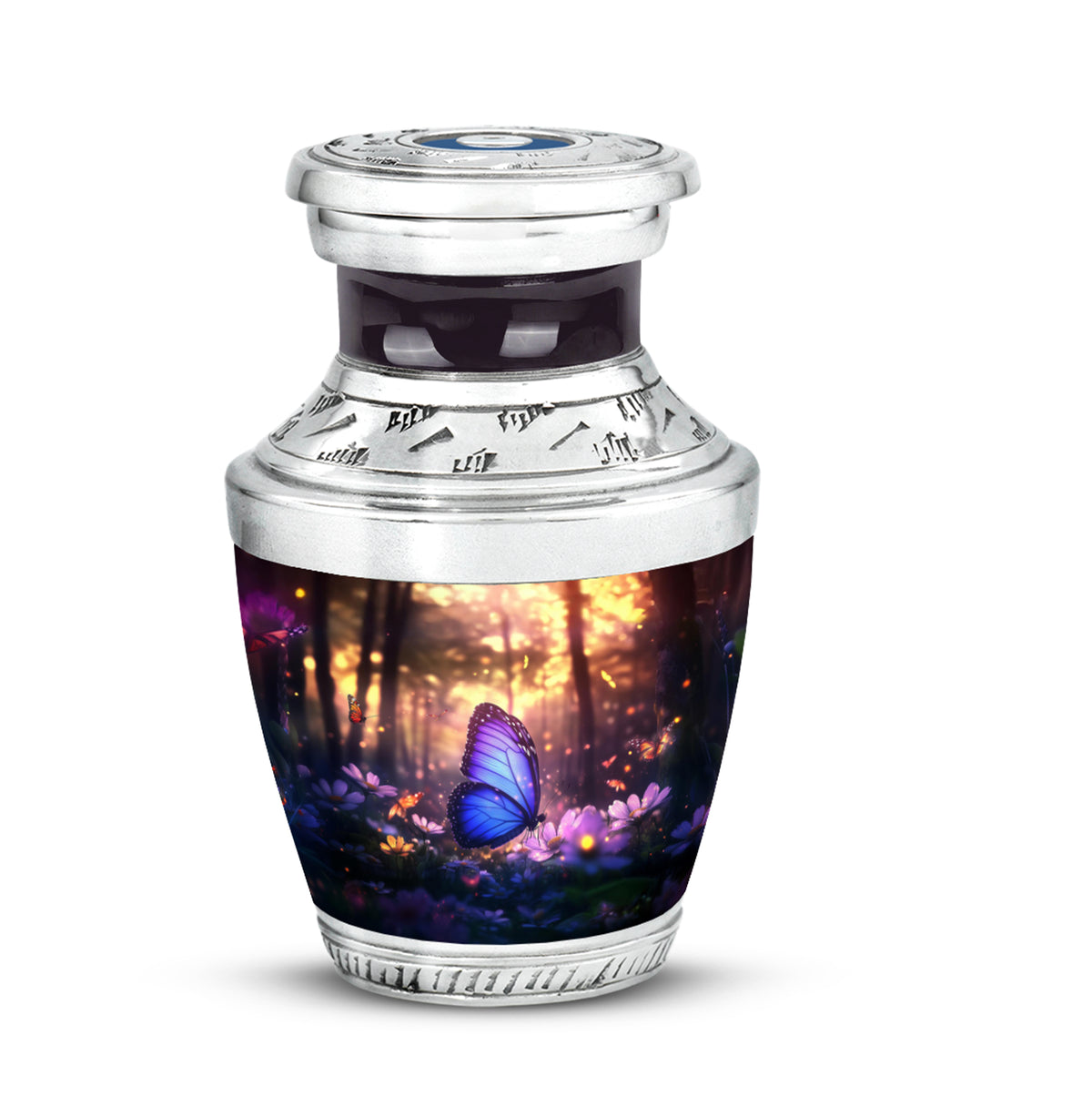 Graceful Black Butterfly Reflection Urn for Human Ashes - Yatskia