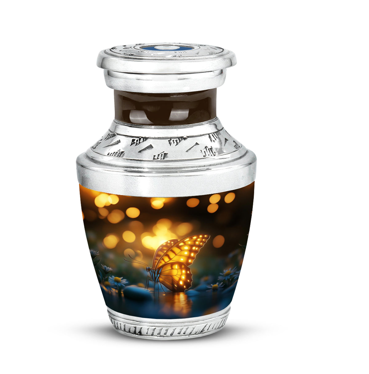 Personalized Black Heavenly Butterfly Cremation Urns for Human Ashes - Yatskia