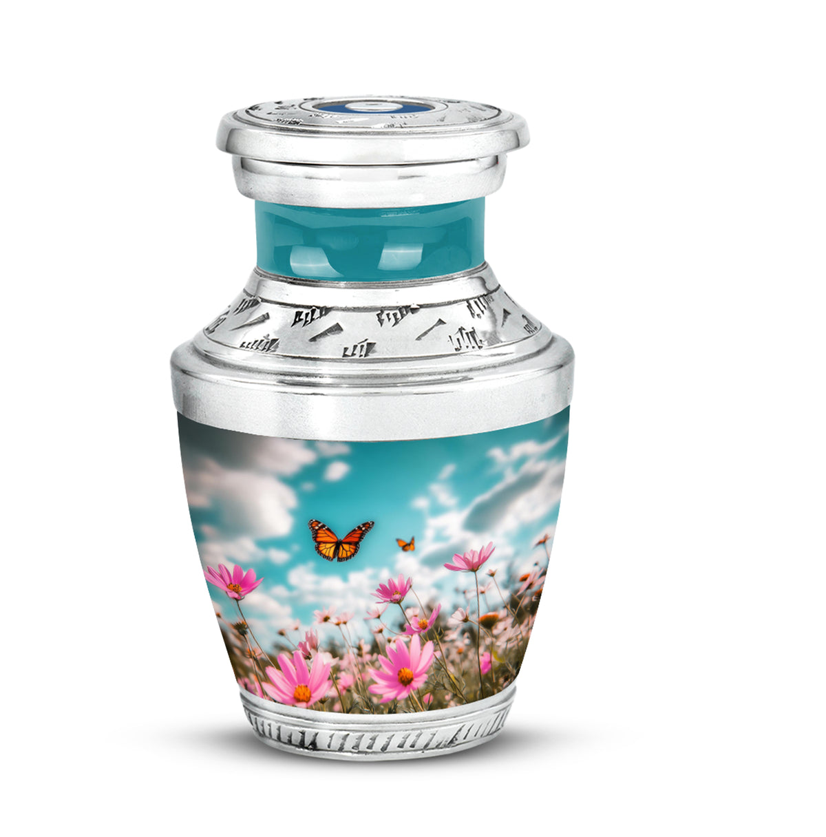 Dignified Teal Butterfly Cremation Urn for Ashes - Yatskia