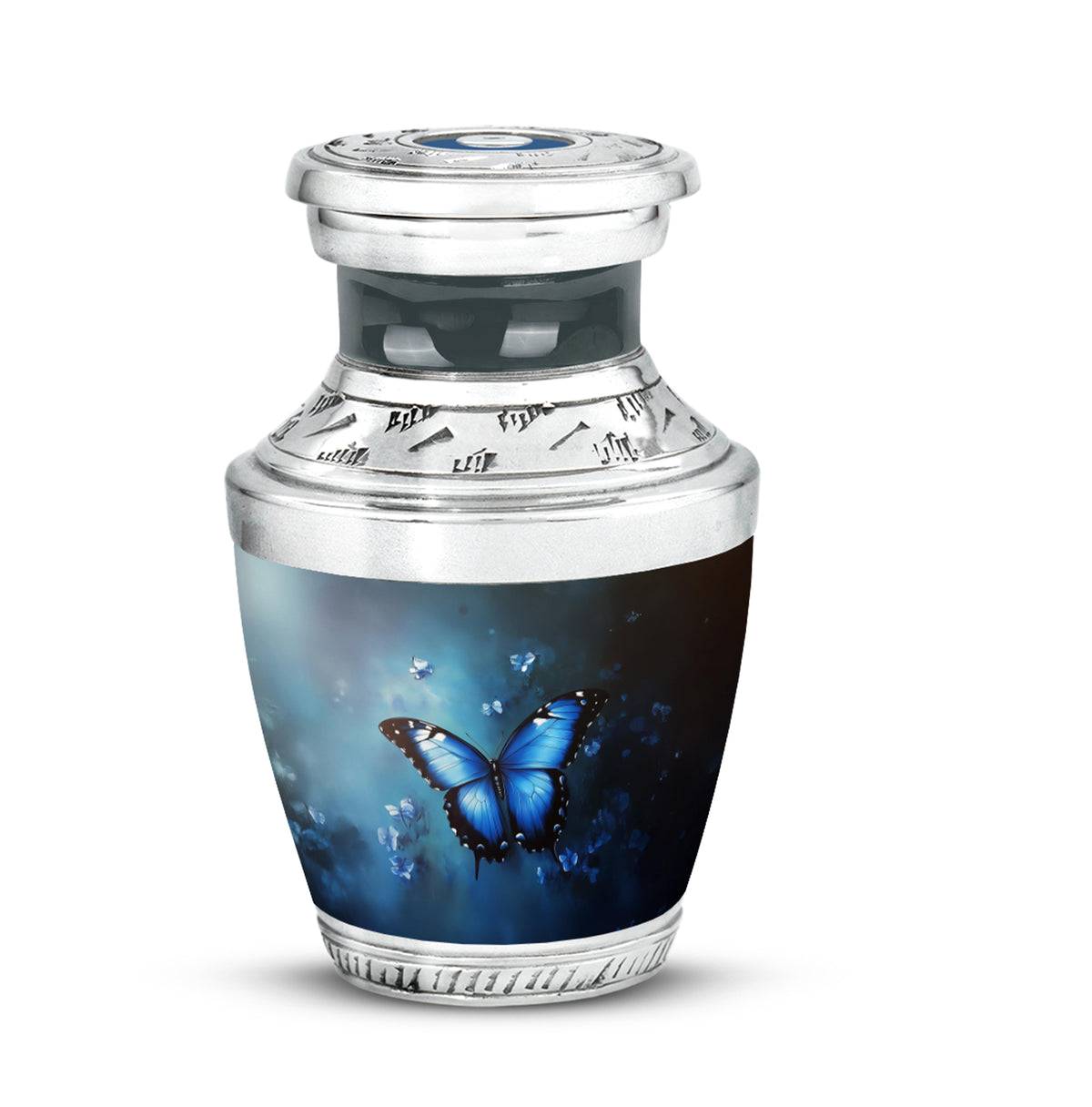 Personalized Elegant Butterfly Cremation Urns - Blue - Yatskia