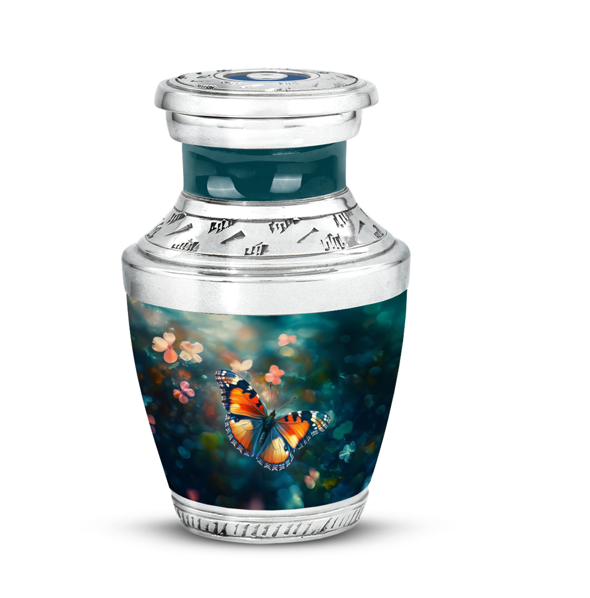 Personalized Refined Butterfly Cremation Urns - Teal - Yatskia