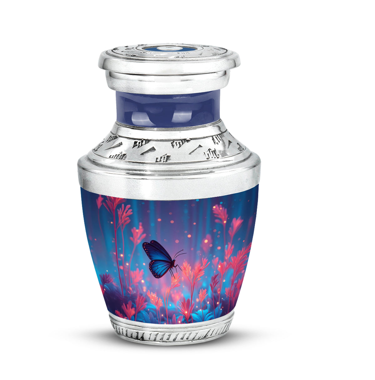 Personalized Blue Steadfast Butterfly Cremation Urns for Human Ashes - Yatskia