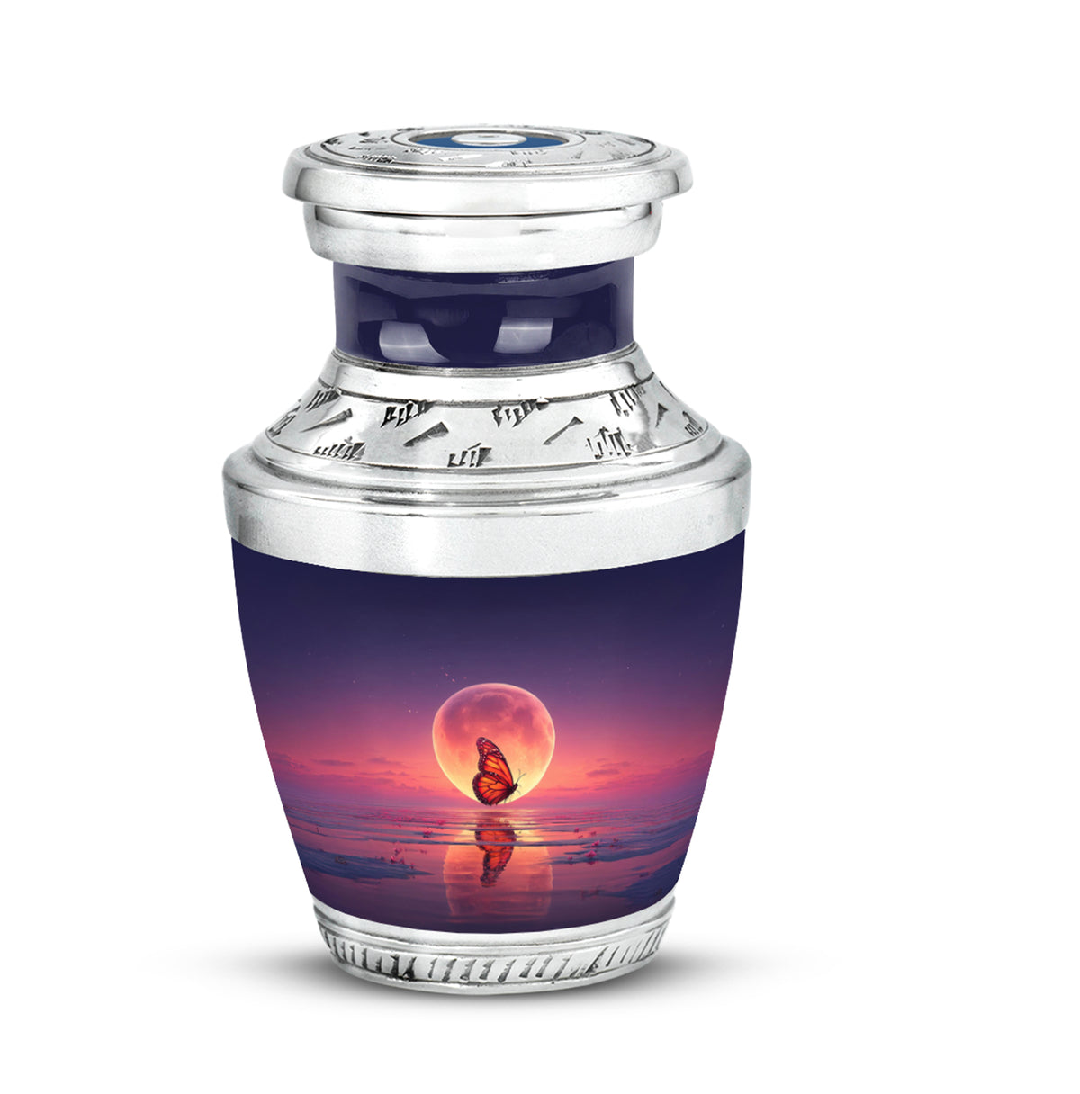 Personalized Blue Sovereign Butterfly Cremation Urns for Human Ashes - Yatskia