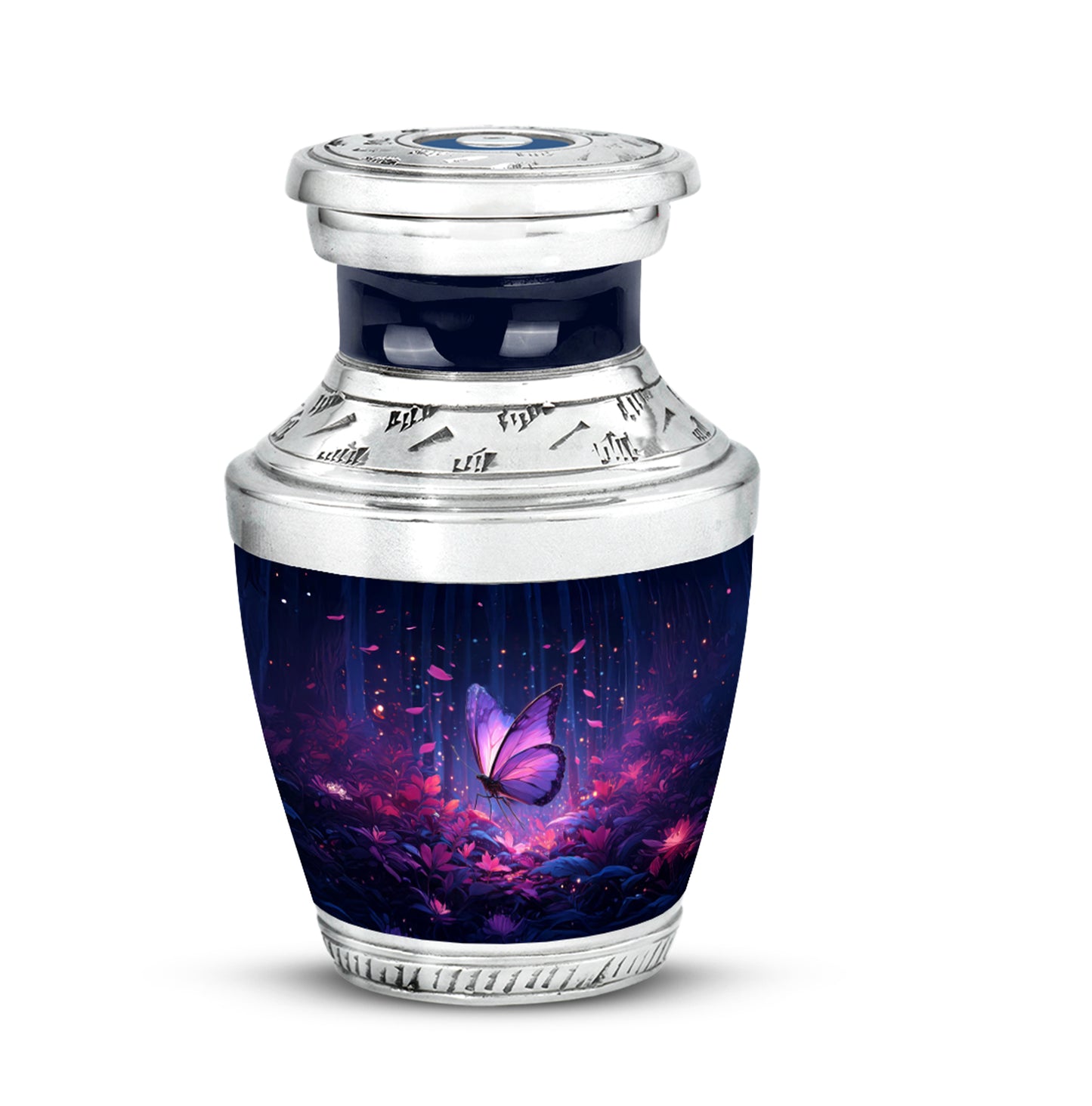 Blue Breathtaking Butterfly Memorial Urn for Ashes - 10-inch, 200 cu in - Yatskia
