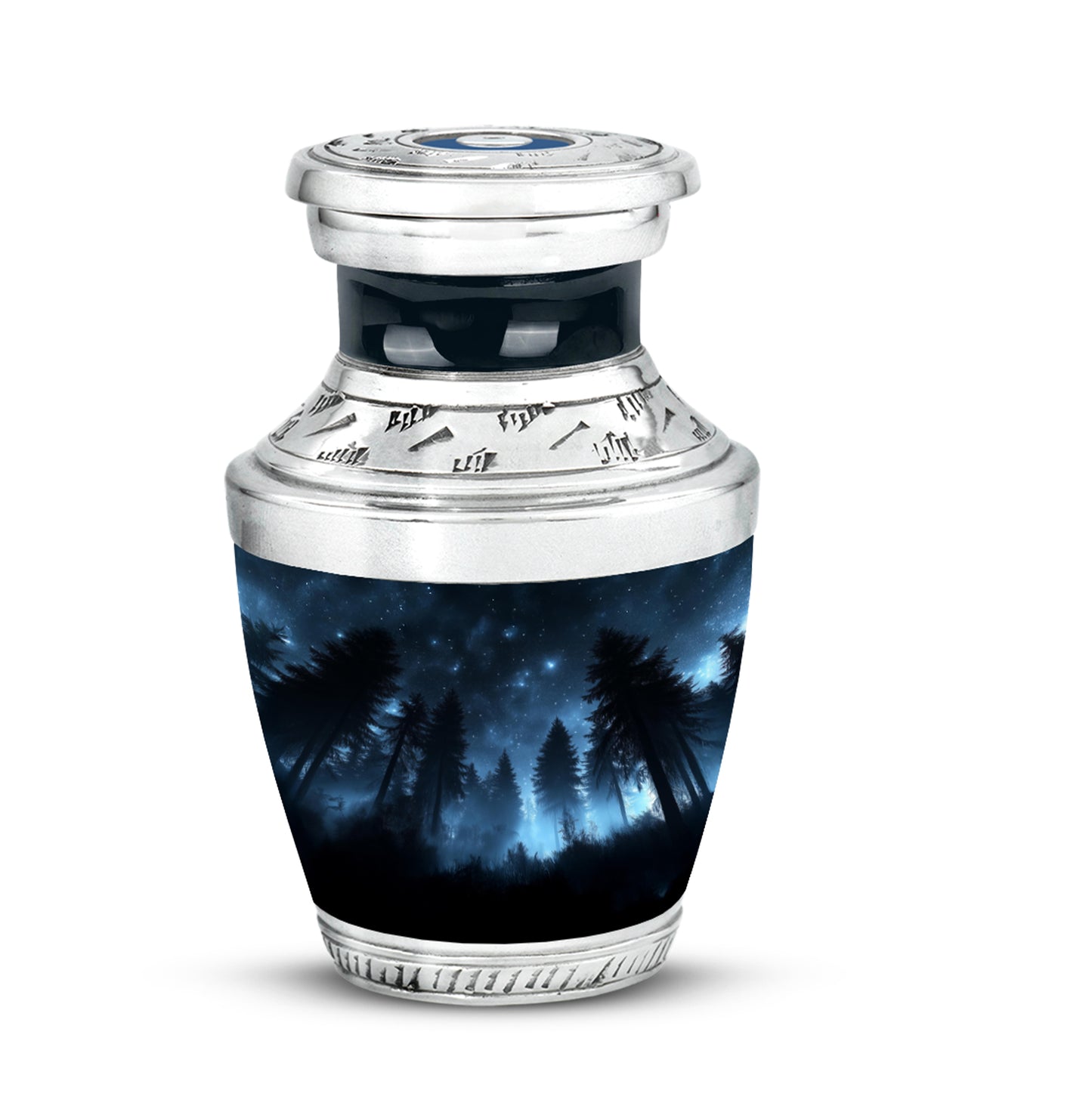 Black Exquisite Blue Memorial Urn for Ashes - 10-inch, 200 cu in - Yatskia