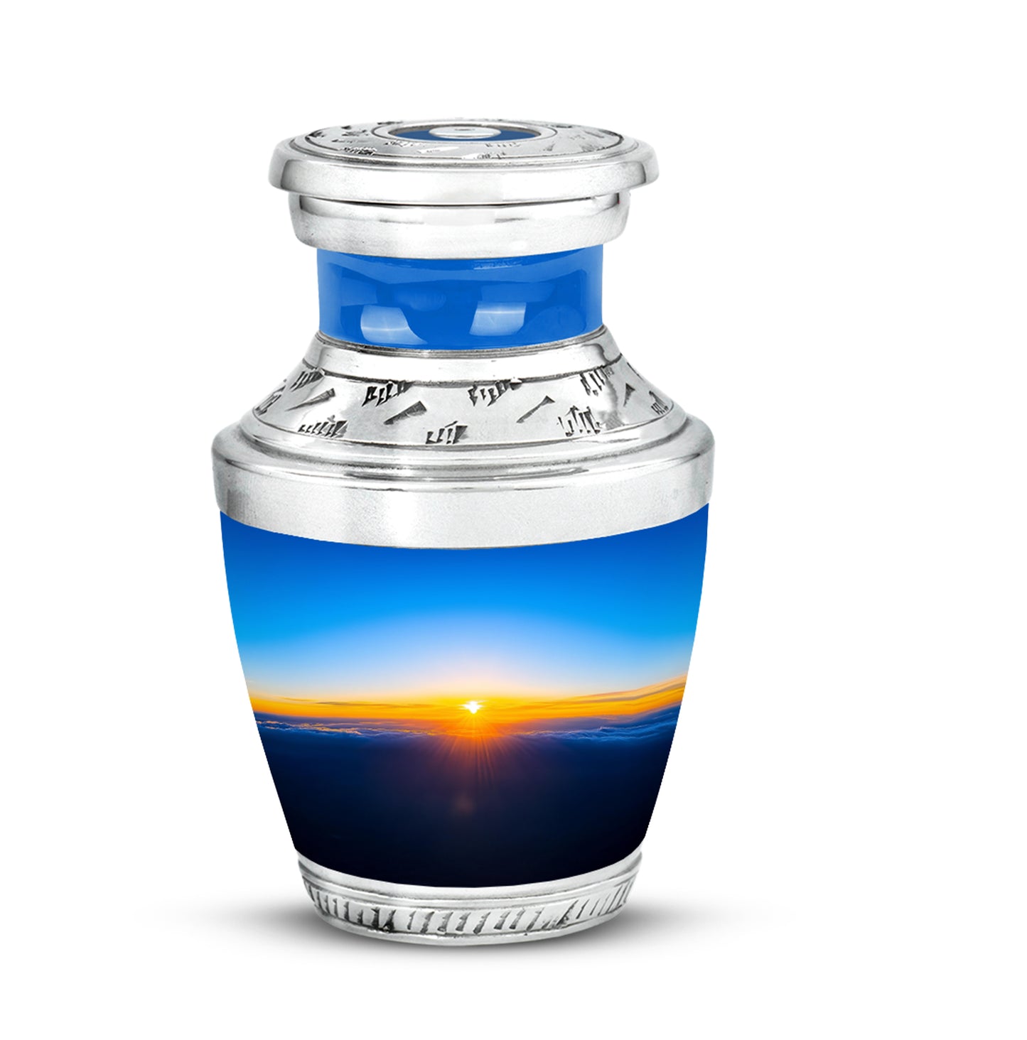 Blue Resounding Blue Memorial Urn for Ashes - 10-inch, 200 cu in - Yatskia