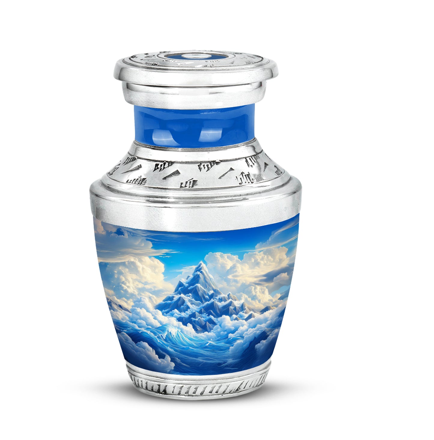 Resplendent Blue Blue Cremation Urn for Ashes - 10-inch, 200 cu in - Yatskia