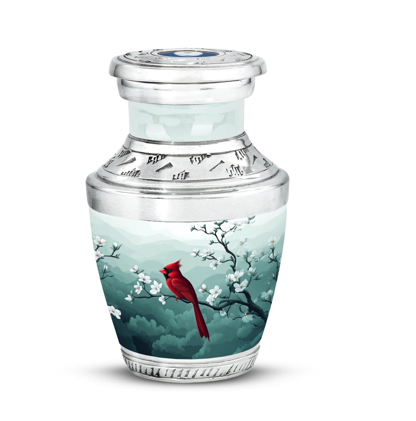 Graceful Silver Cardinal Promise Urn for Human Ashes - Yatskia