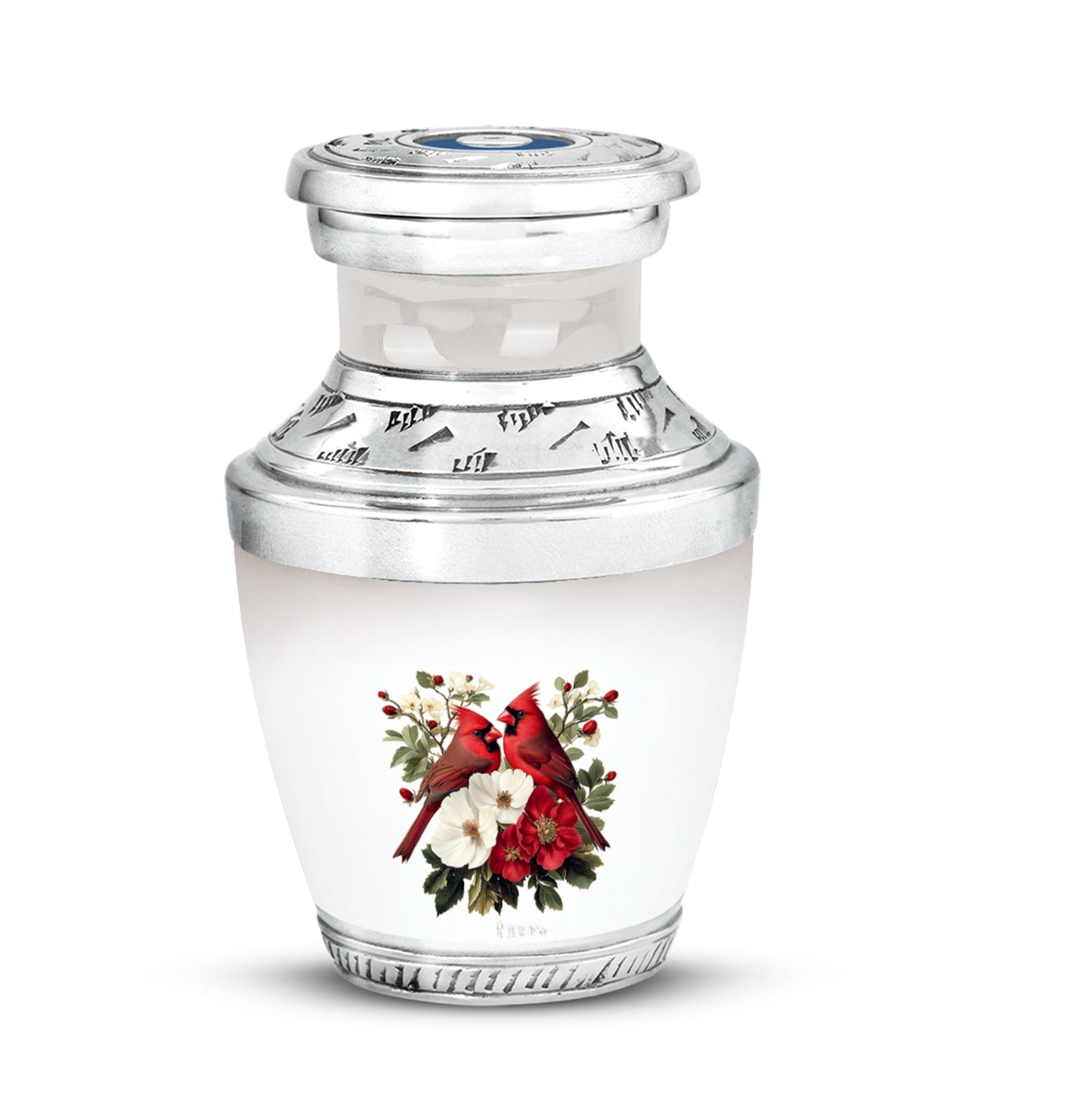 Personalized Silver Cardinal Cremation Urns for Ashes - Transcendent - Yatskia
