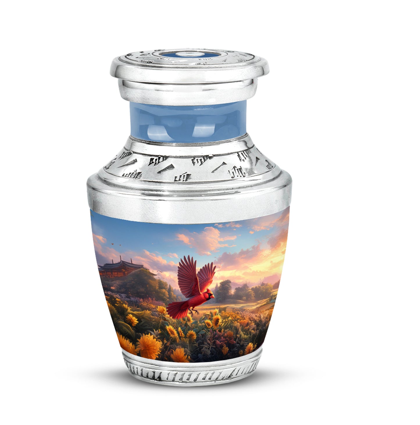 Blue Cardinal Memorial Cremation Urns for Human Ashes - Yatskia