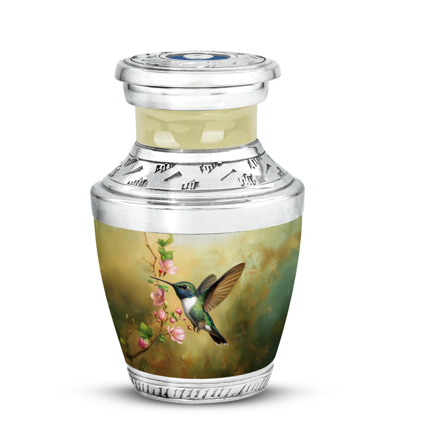 Gold Hummingbird Comfort Cremation Urns for Human Ashes - 10-inch, 200 cu in - Yatskia