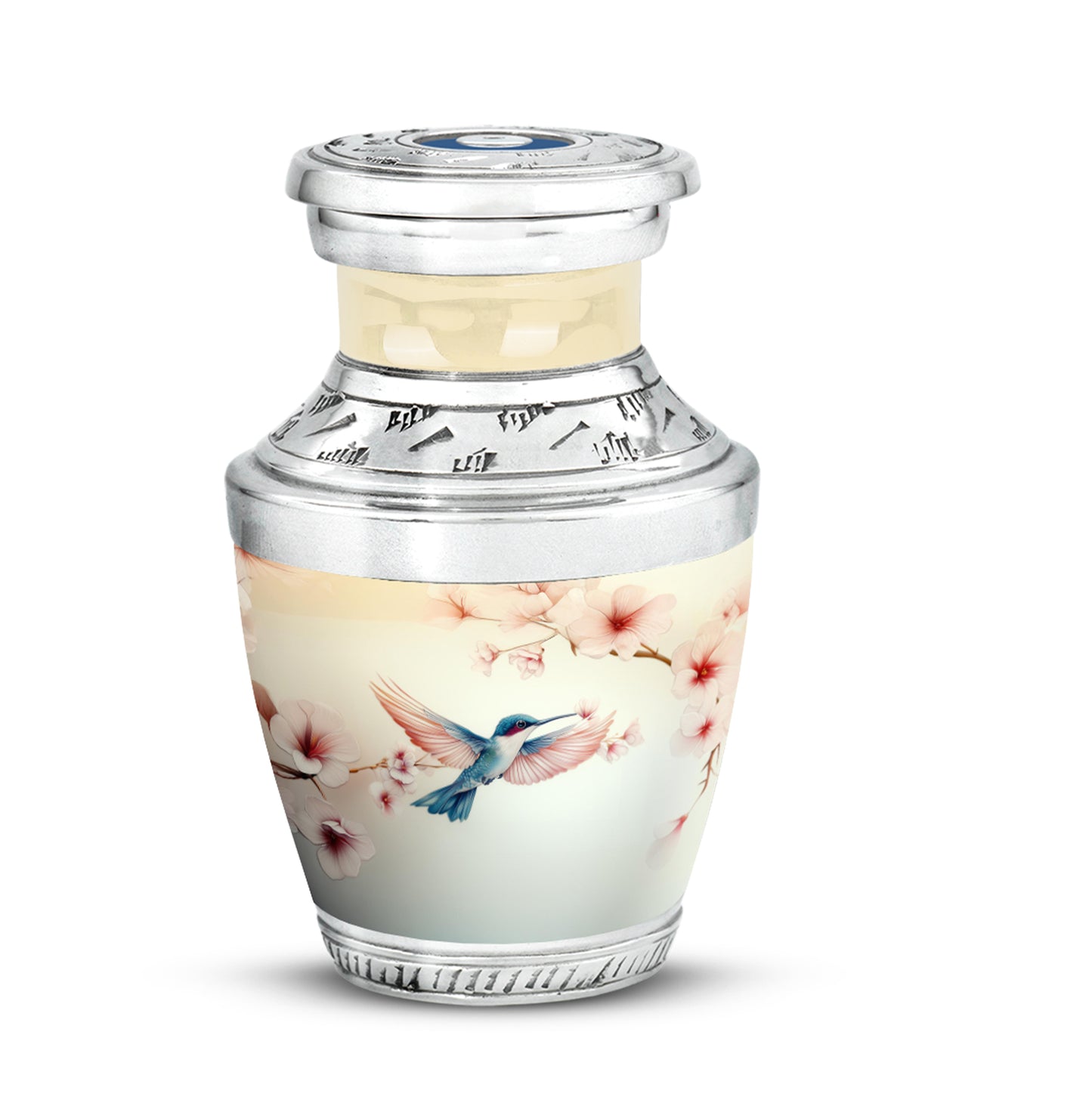 Dignified White Hummingbird Cremation Urn for Ashes - 10-inch, 200 cu in - Yatskia
