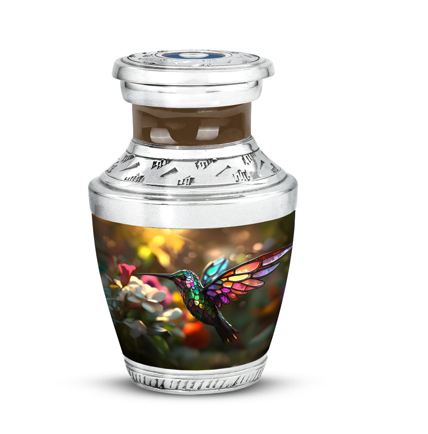 Gold Hummingbird Guardian Cremation Urns for Human Ashes - 10-inch, 200 cu in - Yatskia