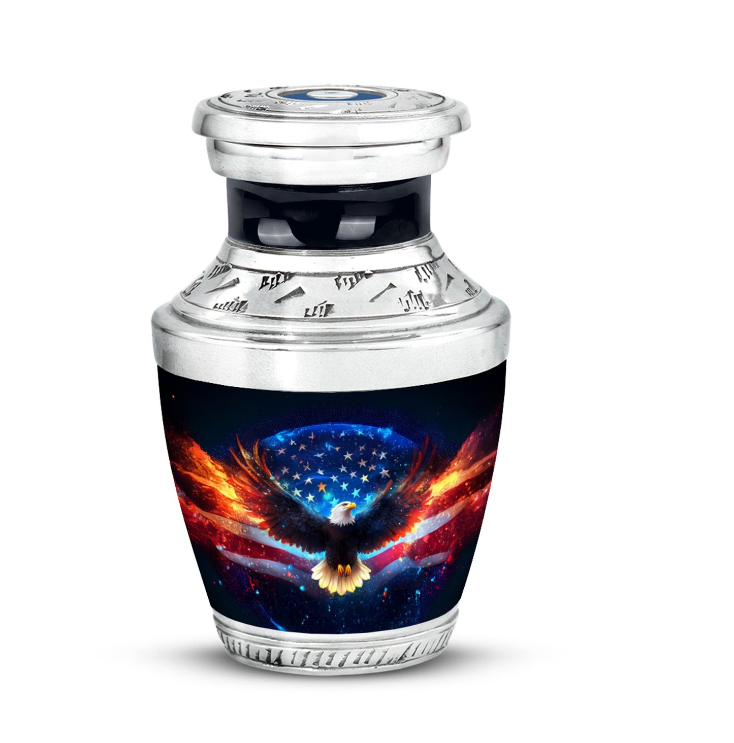 Distinguished Black Eagle Cremation Urn for Ashes - 10-inch, 200 cu in - Yatskia