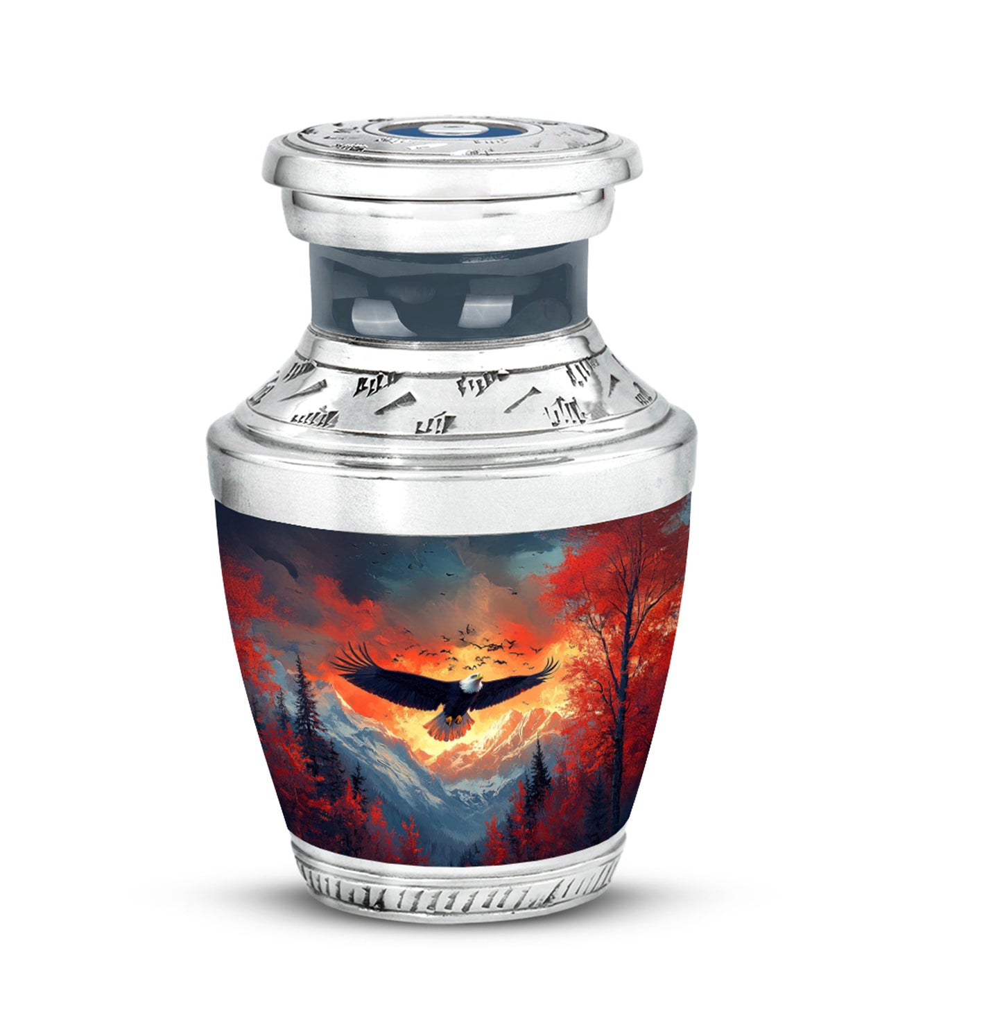 Remarkable Eagle Memorial Cremation Urns - Blue 10-inch, 200 cu in - Yatskia