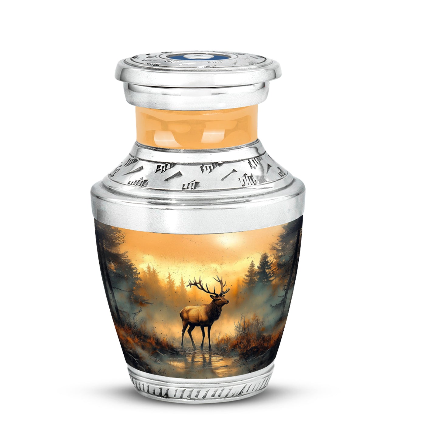 Personalized Gold Cherished Deer Cremation Urns for Human Ashes - 10-inch, 200 cu in - Yatskia
