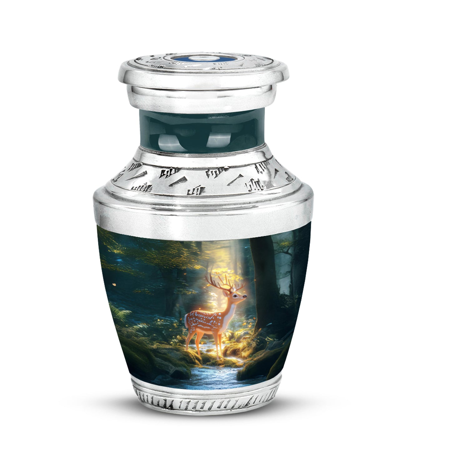 Personalized Teal Deer Cremation Urns for Ashes - Captivating 10-inch - Yatskia
