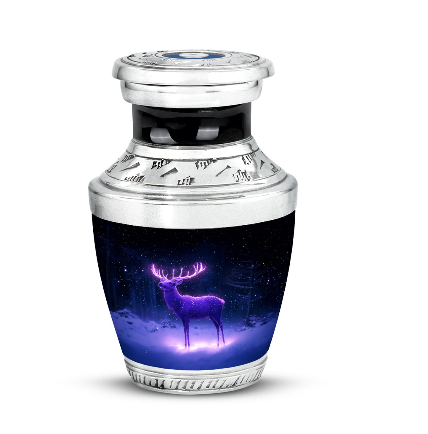 Blue Venerable Deer Cremation Urns for Human Ashes - 10-inch, 200 cu in - Yatskia