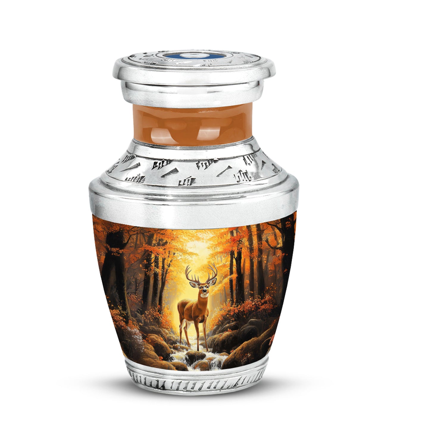 Gold Serene Deer Memorial Urn for Ashes - 10-inch, 200 cu in - Yatskia