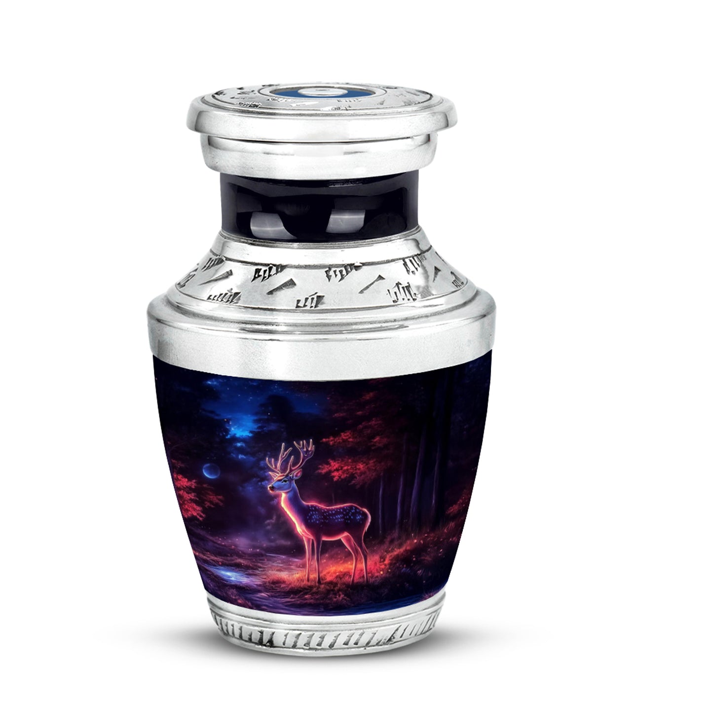 Personalized Refined Deer Cremation Urns - Black 10-inch, 200 cu in - Yatskia