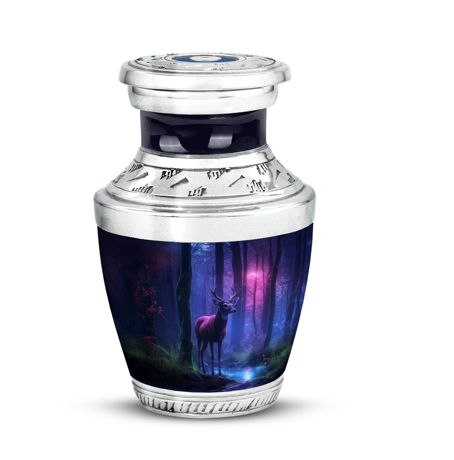 Personalized Magnificent Deer Cremation Urns - Blue 10-inch, 200 cu in - Yatskia