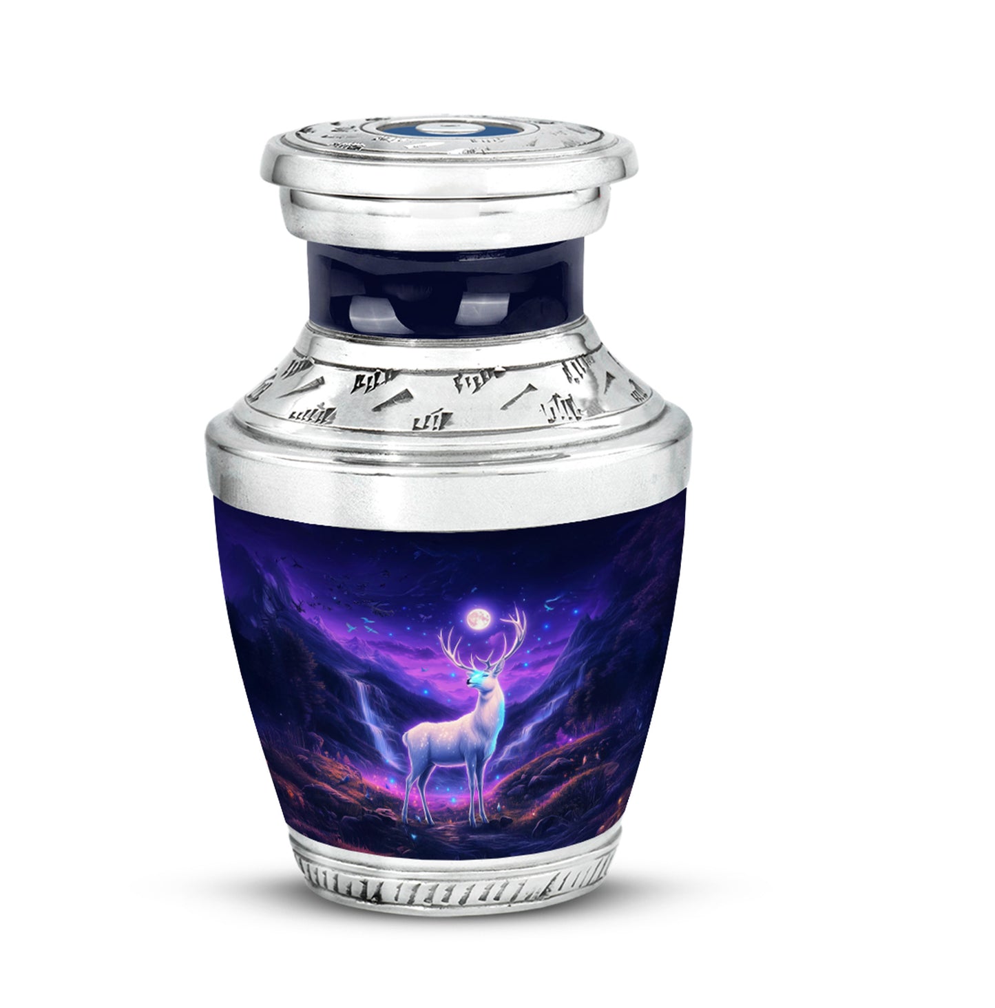 Remarkable Deer Memorial Cremation Urns - Blue 10-inch, 200 cu in - Yatskia
