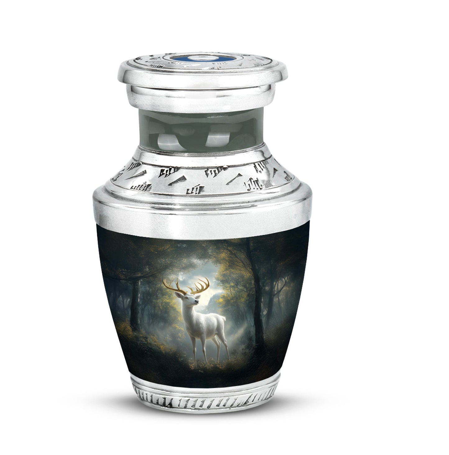 Graceful Black Deer Memorial Urn for Human Ashes - 10-inch, 200 cu in - Yatskia