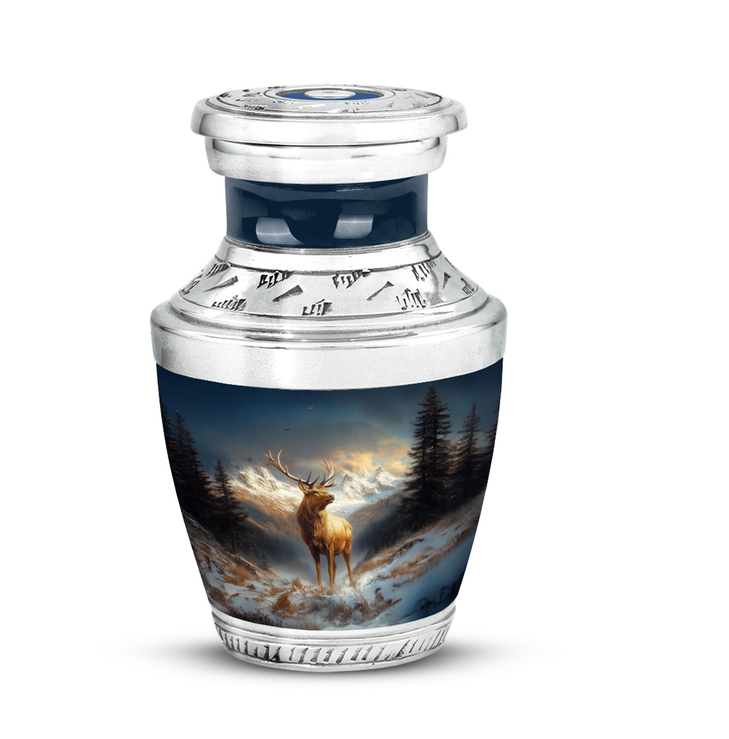 Personalized Deer Cremation Urns - Pristine Blue 10-inch, 200 cu in - Yatskia