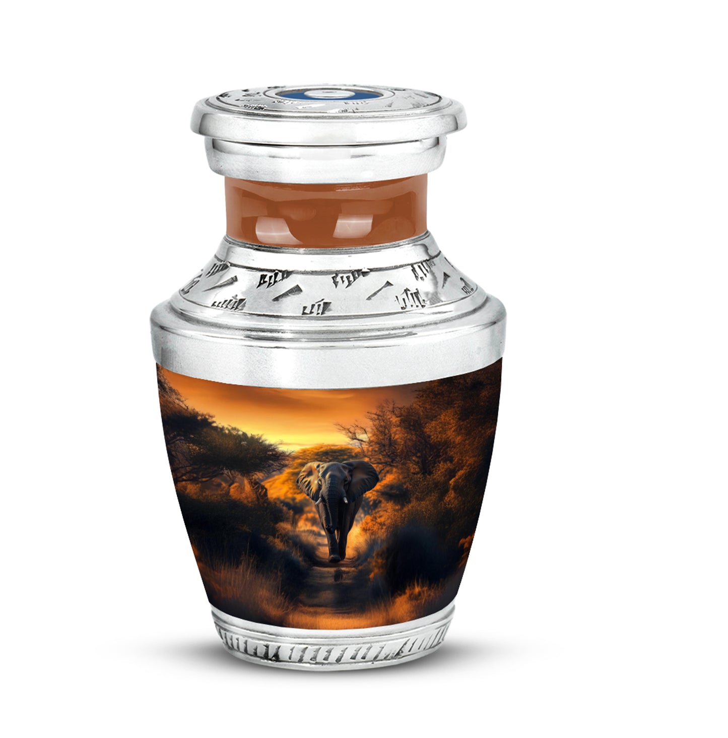 Personalized Gold Revered Elephant Cremation Urns for Human Ashes - 10-inch, 200 cu in - Yatskia