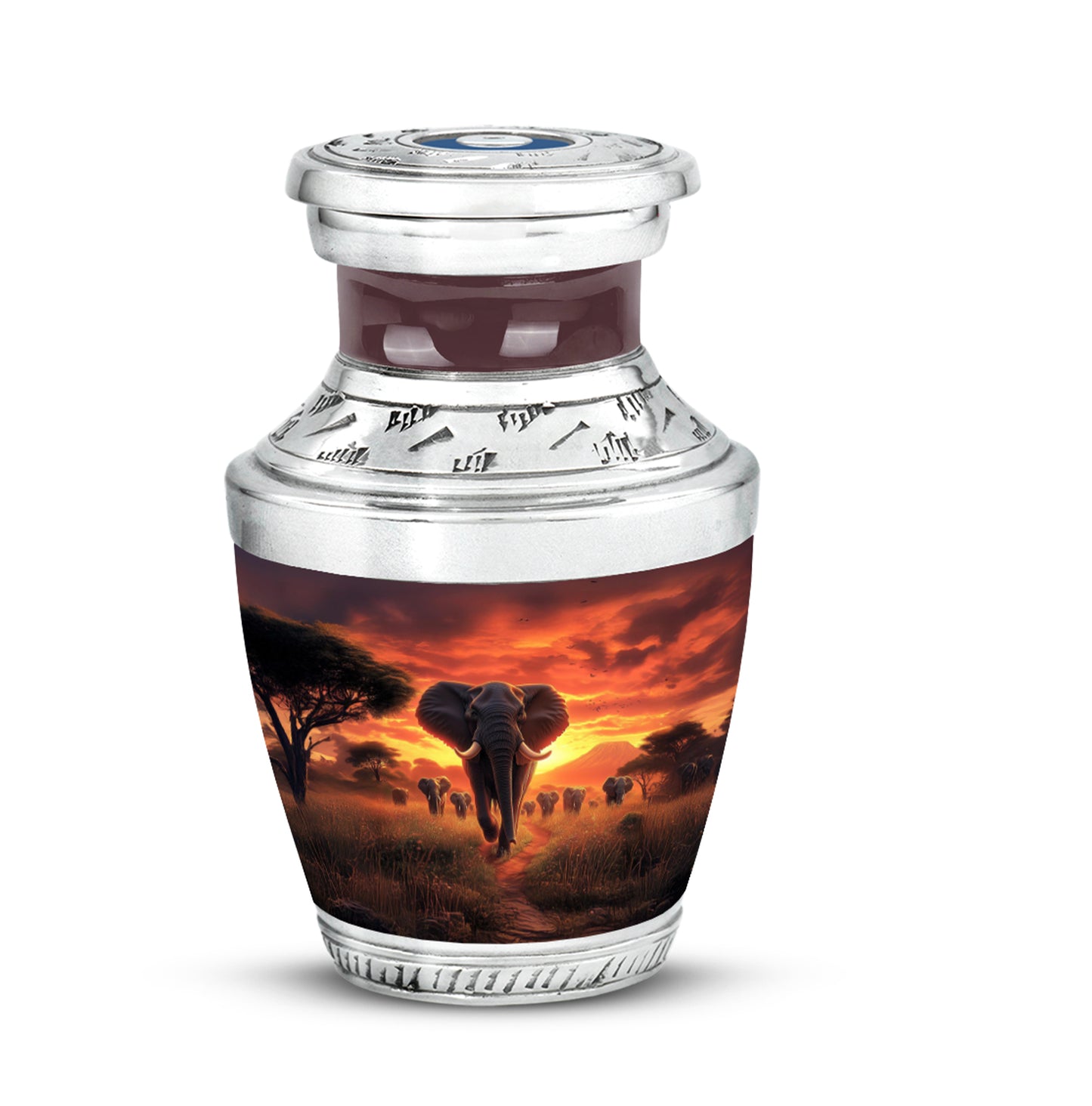 Harmonious Elephant Cremation Urns for Human Ashes - Red 10-inch - Yatskia