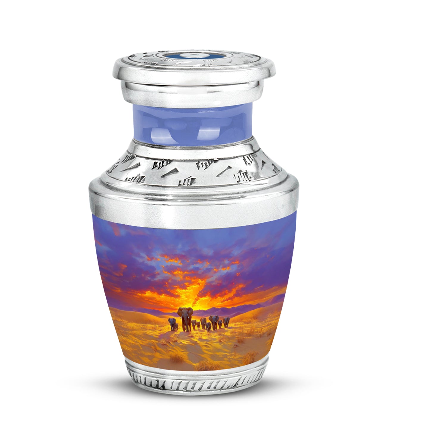 Everlasting Blue Elephant Sanctuary Urn for Human Ashes - 10-inch, 200 cu in - Yatskia